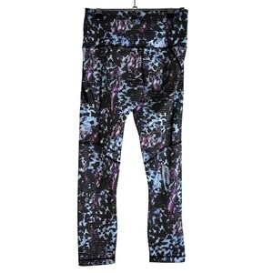Lululemon Run: Top Speed Crop Full-On Luxtreme Floral Sport Tranquil Blue